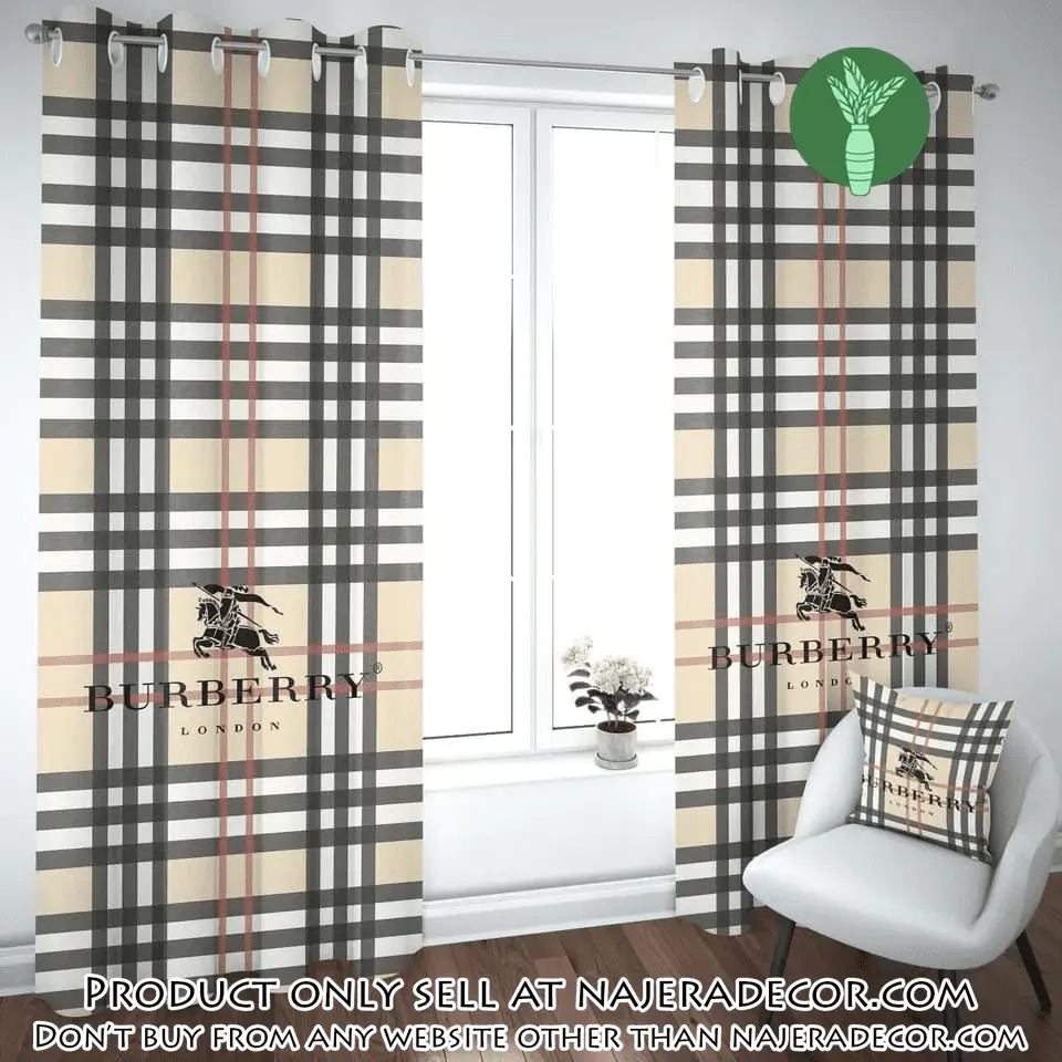 Burberry pattern premium window curtains hot  luxury curtain wc110 njr3142919